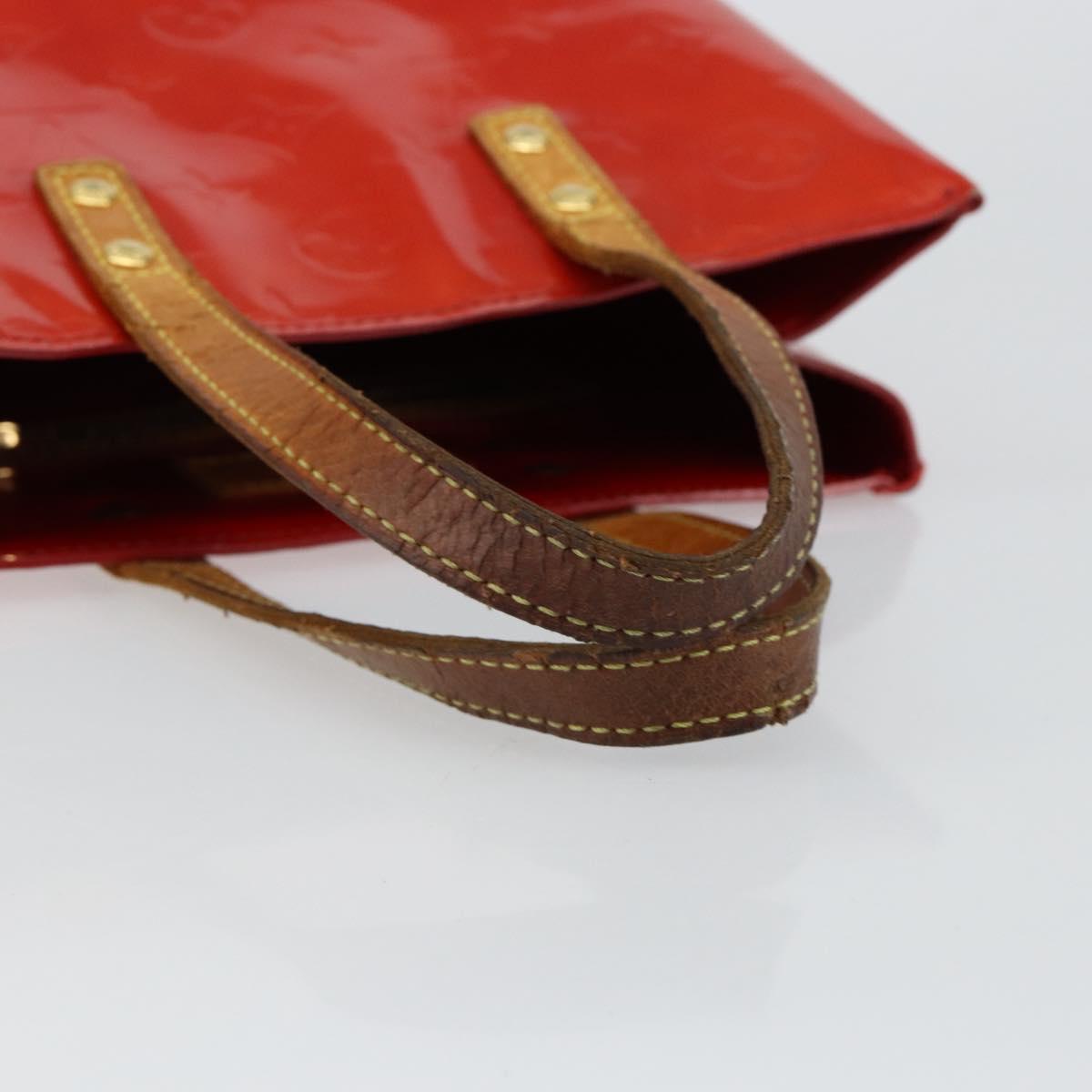 LOUIS VUITTON Monogram Vernis Reade PM Hand Bag Red Rouge M91088 LV Auth 145683