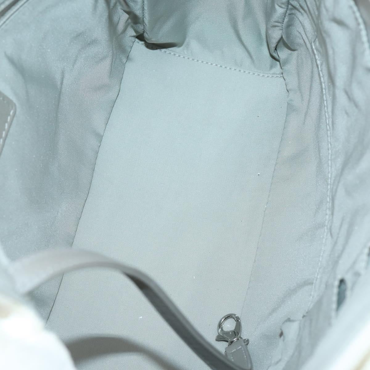 CHANEL Paris Biarritz MM Tote Bag Coated Canvas White Silver CC Auth 145693