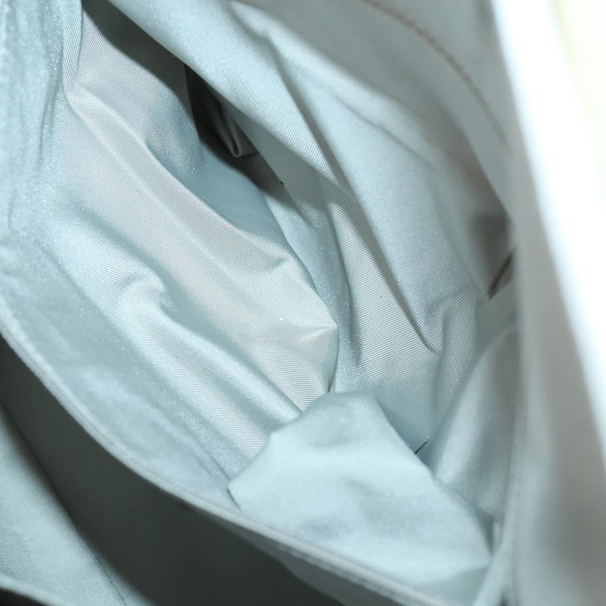 CHANEL Paris Biarritz MM Tote Bag Coated Canvas White Silver CC Auth 145693