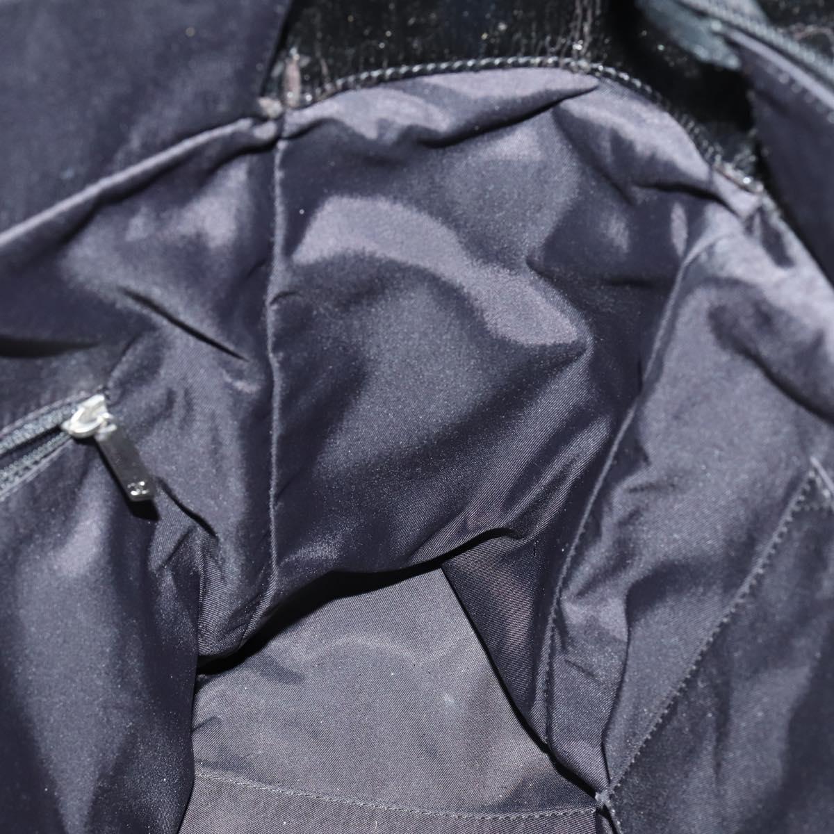 CHANEL Paris Biarritz GM Tote Bag Coated Canvas Black Silver CC Auth 145694