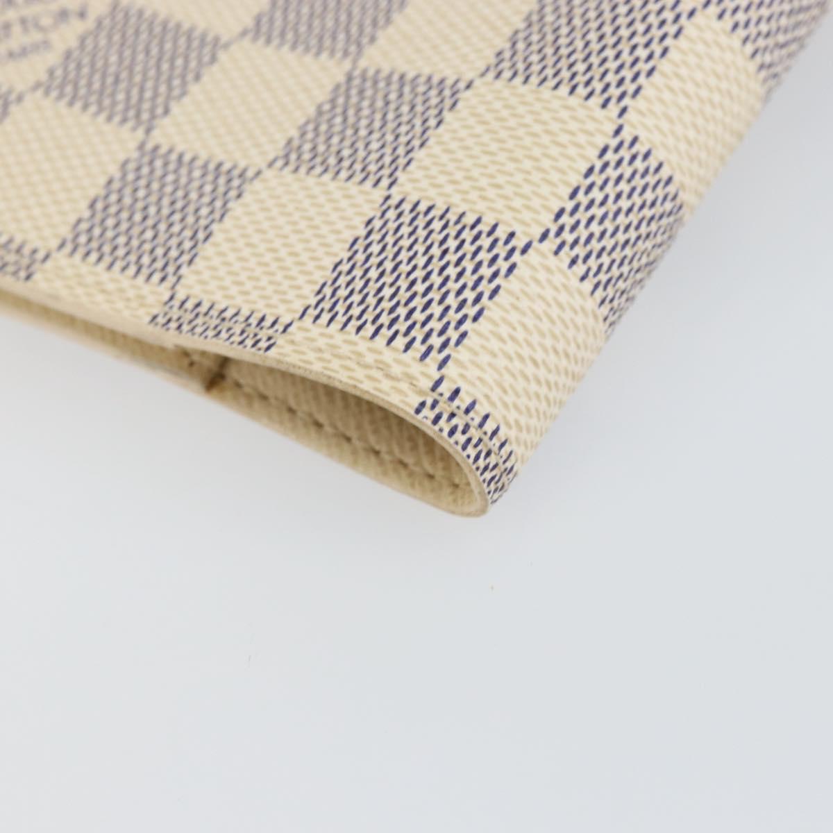 LOUIS VUITTON Damier Azur Agenda PM Day Planner Cover R20706 LV Auth 145698