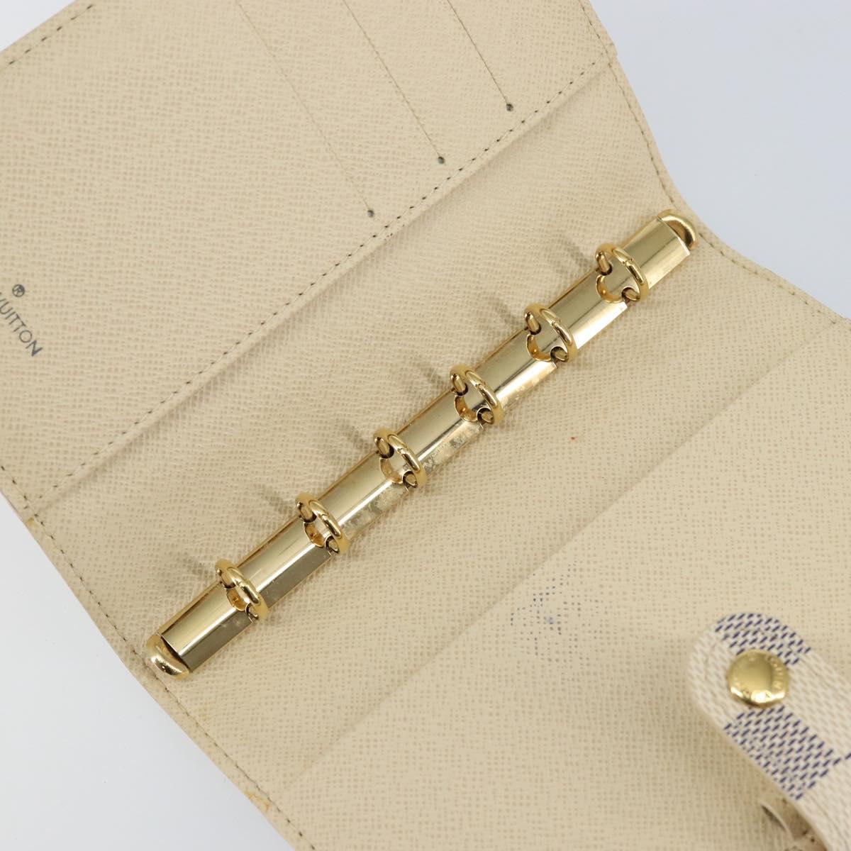 LOUIS VUITTON Damier Azur Agenda PM Day Planner Cover R20706 LV Auth 145698