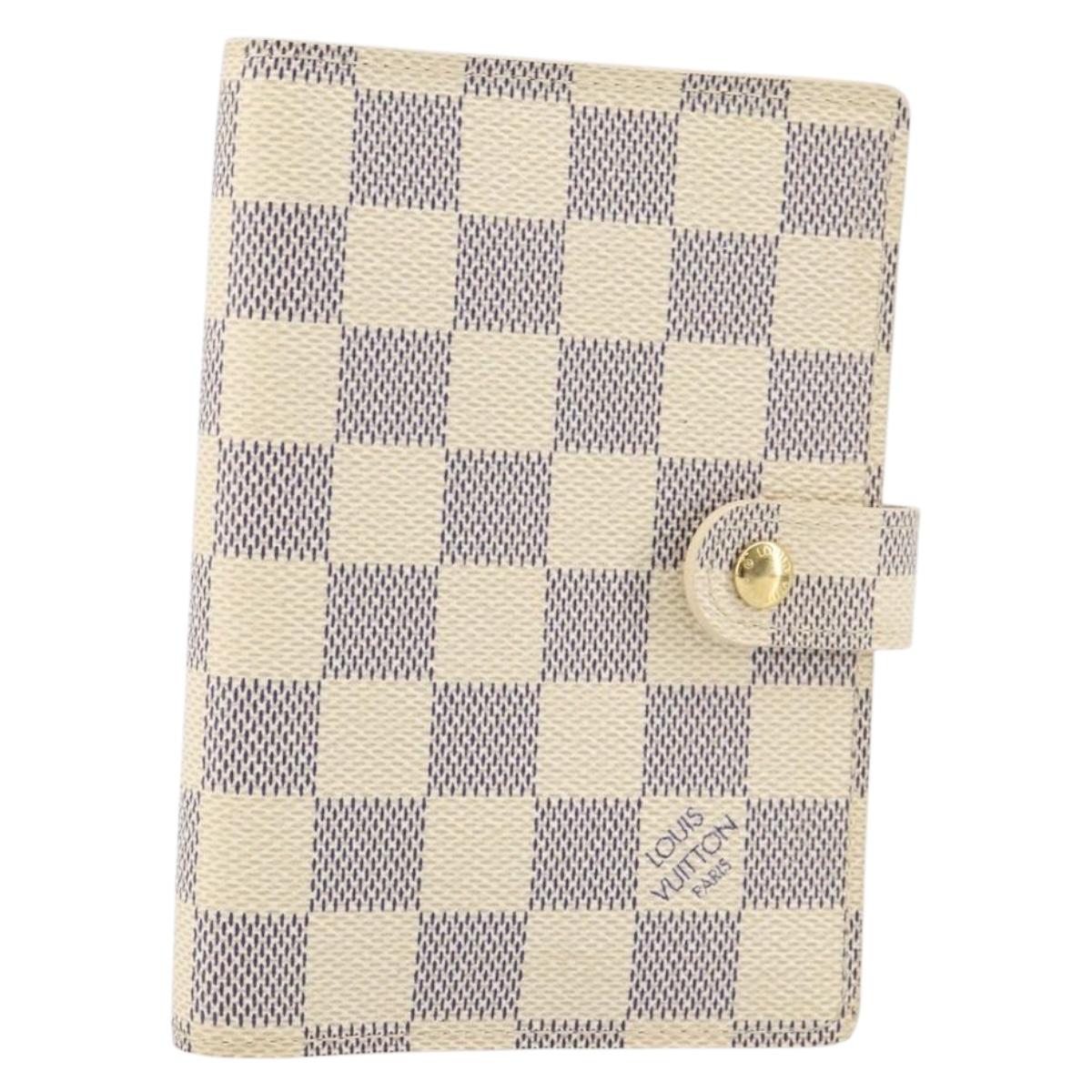 LOUIS VUITTON Damier Azur Agenda PM Day Planner Cover R20706 LV Auth 145698