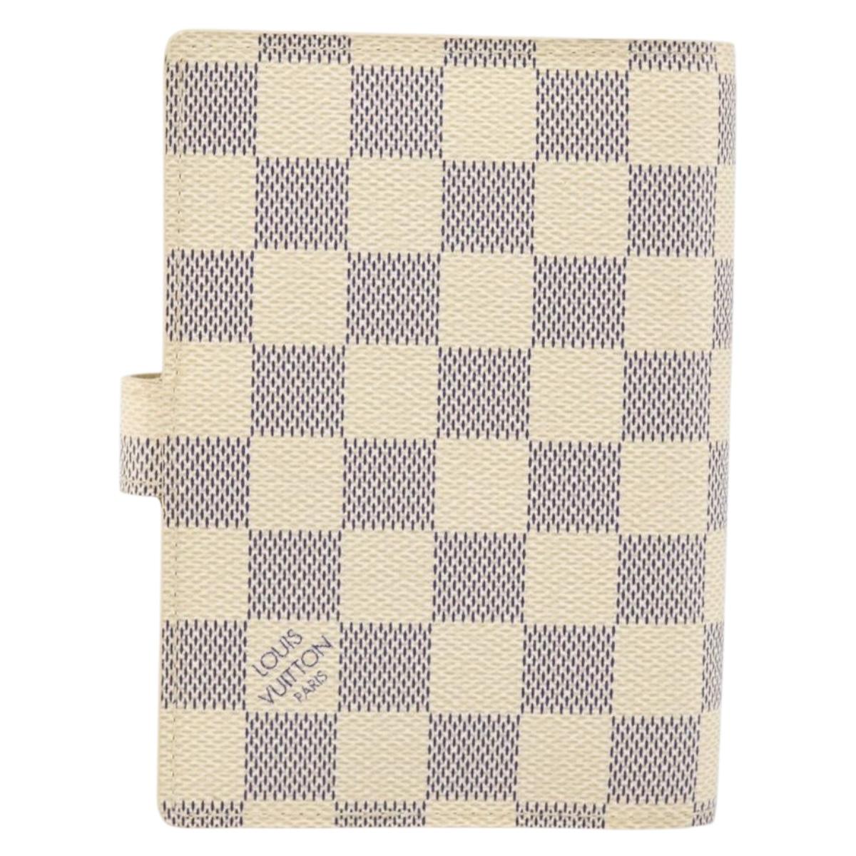 LOUIS VUITTON Damier Azur Agenda PM Day Planner Cover R20706 LV Auth 145698