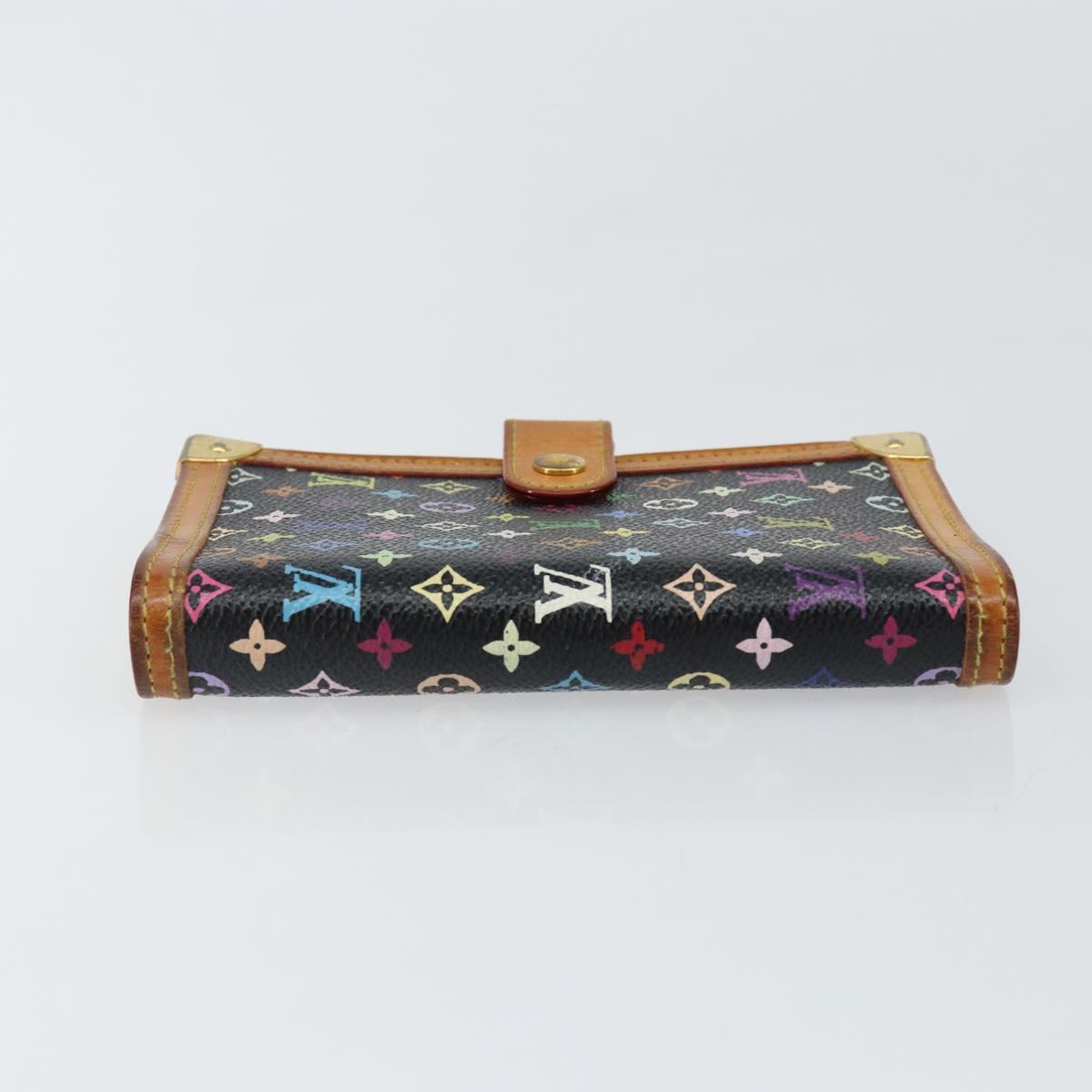 LOUIS VUITTON Multicolor Agenda PM Day Planner Cover Black R20895 LV Auth 145699