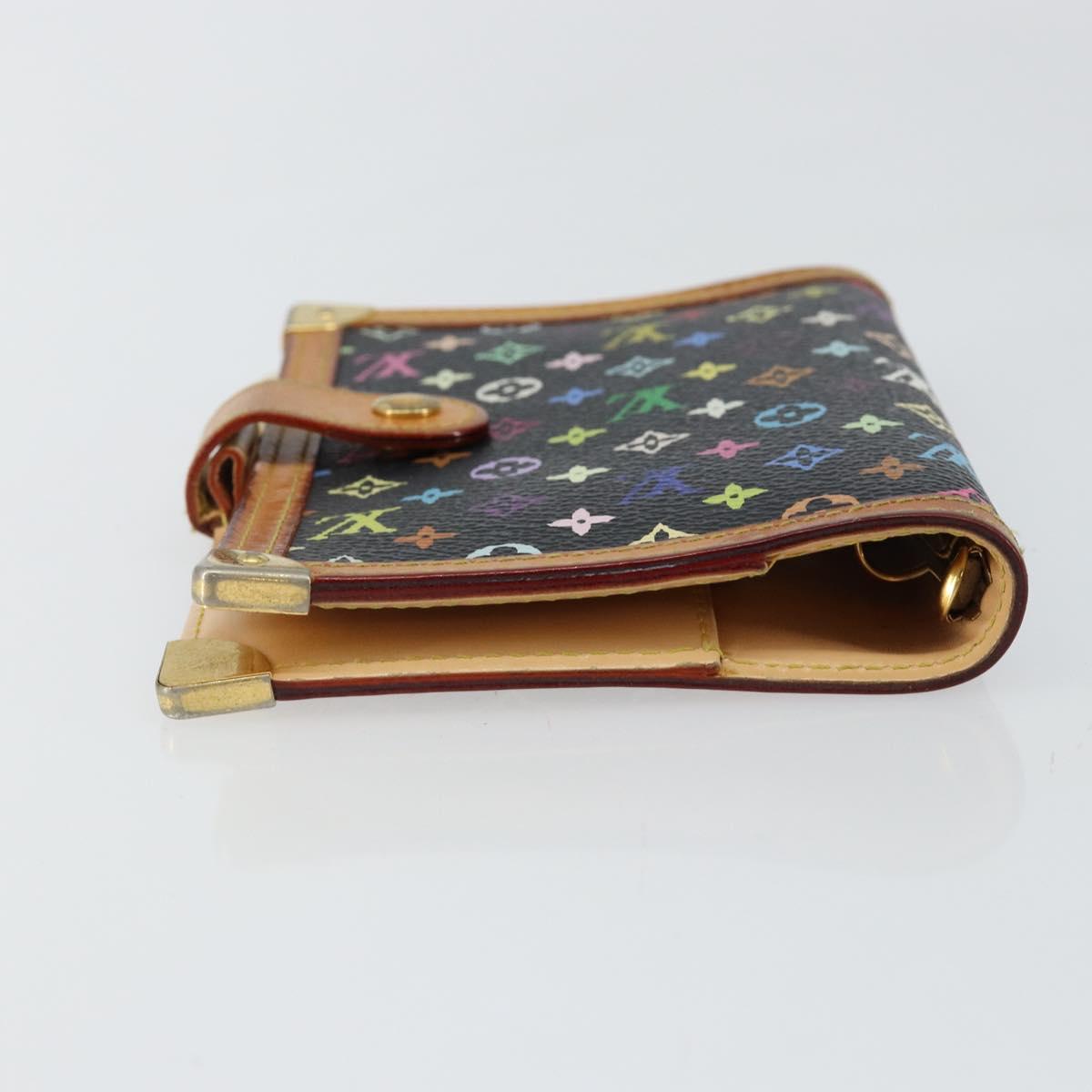 LOUIS VUITTON Multicolor Agenda PM Day Planner Cover Black R20895 LV Auth 145699