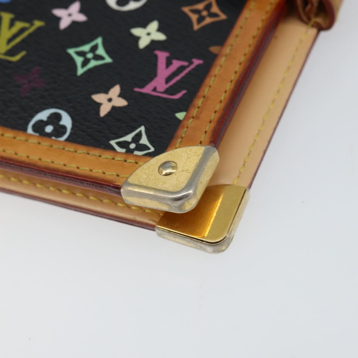 LOUIS VUITTON Multicolor Agenda PM Day Planner Cover Black R20895 LV Auth 145699