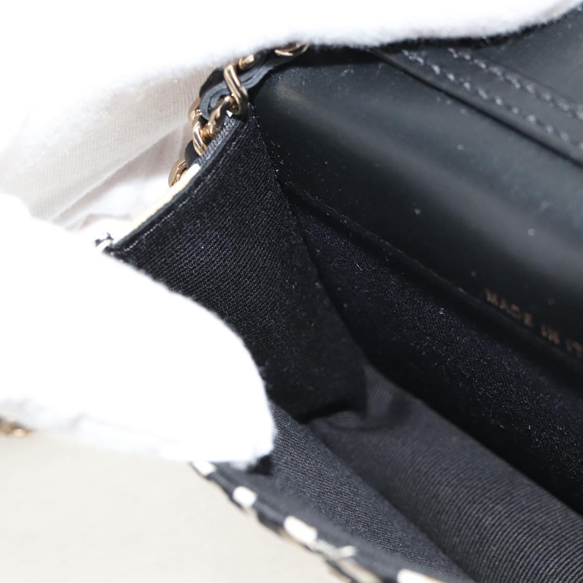 CHANEL Chain Checkered Flag Matelasse Bag Satin Beige Gold CC Auth 145708A