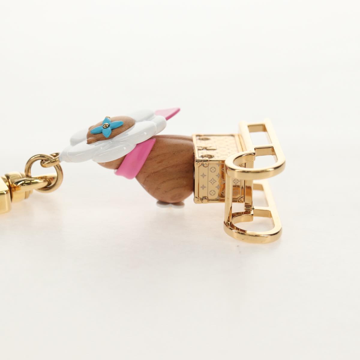 LOUIS VUITTON Porte Cles Petula Red Key Holder metal Gold M01437 Auth 145711SAM