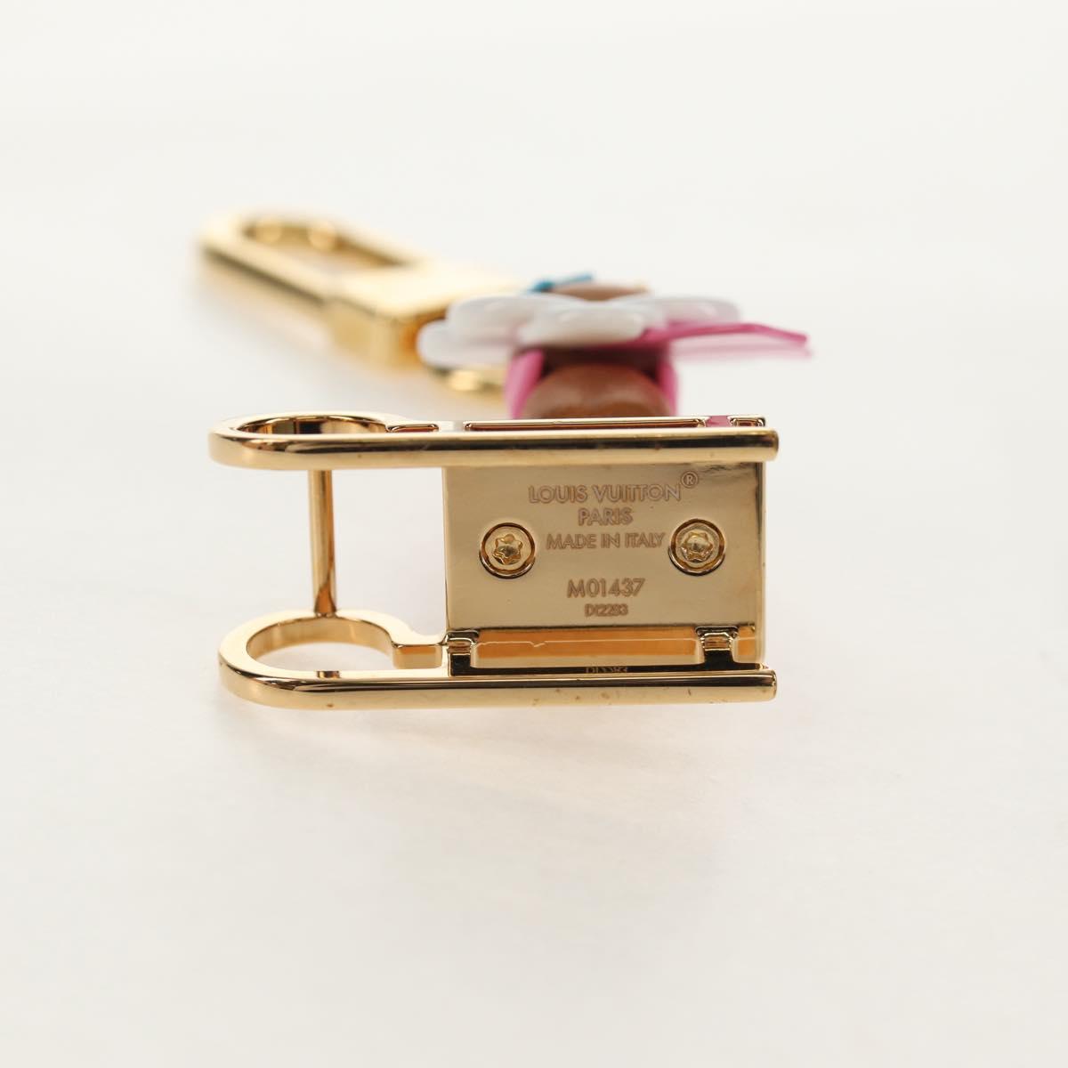 LOUIS VUITTON Porte Cles Petula Red Key Holder metal Gold M01437 Auth 145711SAM