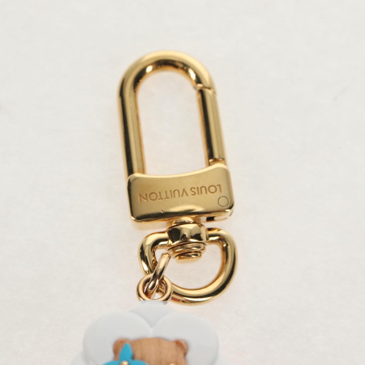 LOUIS VUITTON Porte Cles Petula Red Key Holder metal Gold M01437 Auth 145711SAM