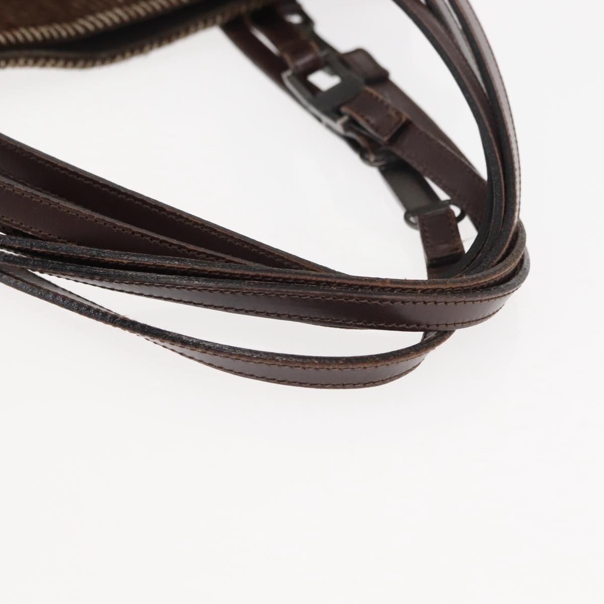 CHANEL Tote Bag Wool Brown CC Auth 145717