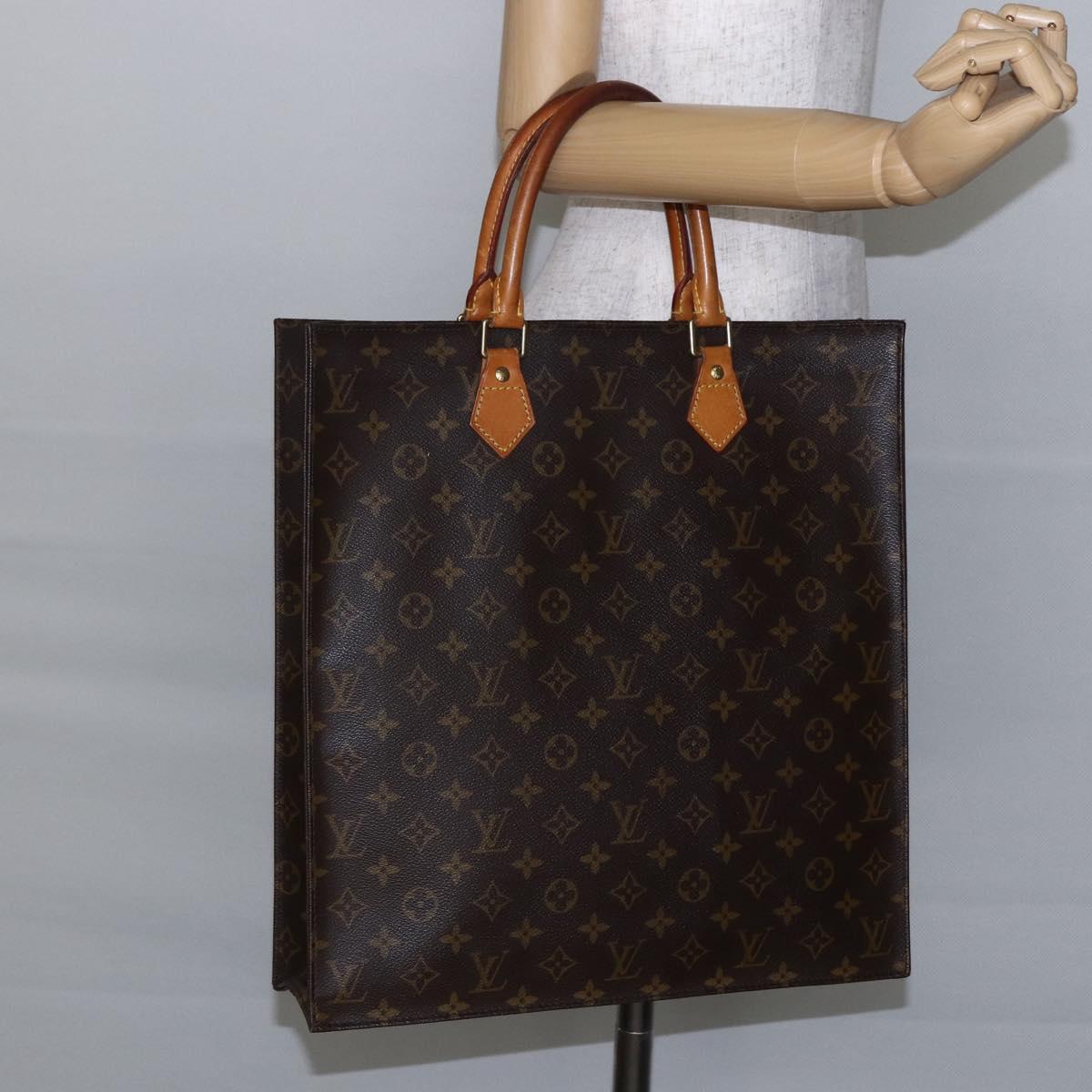 LOUIS VUITTON Monogram Sac Plat Hand Bag M51140 LV Auth 145748