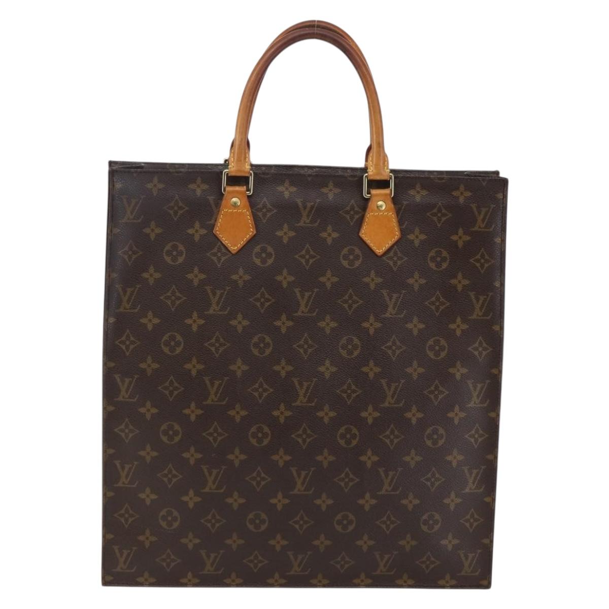 LOUIS VUITTON Monogram Sac Plat Hand Bag M51140 LV Auth 145748