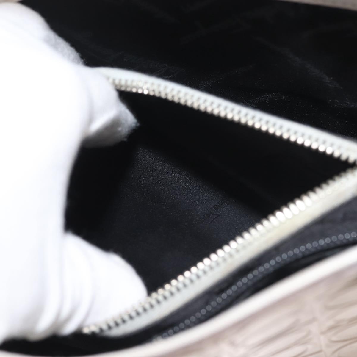 Salvatore Ferragamo Gancini Tote Bag Leather Beige Silver Auth 145755