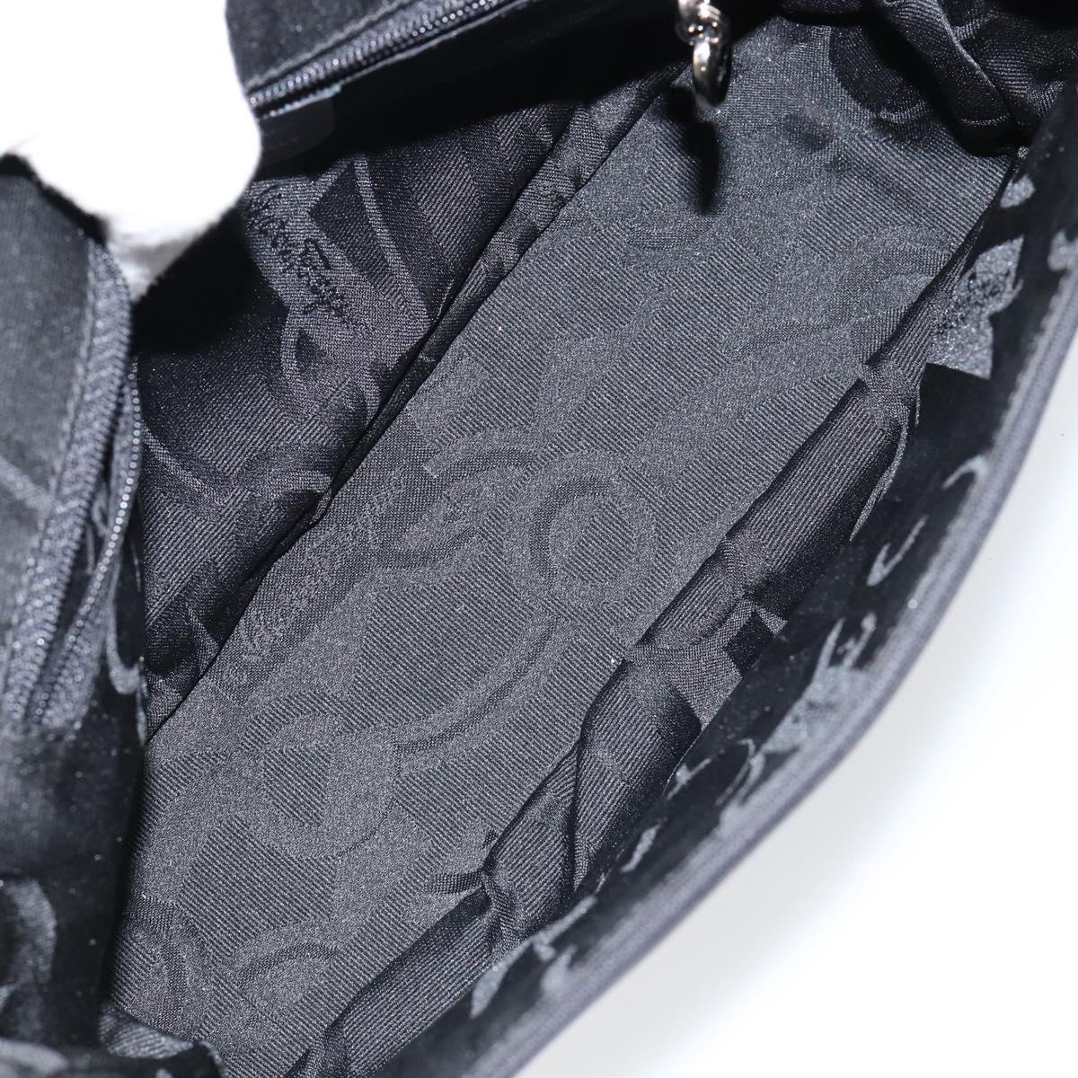 Salvatore Ferragamo Vala Shoulder Bag Leather Black Silver Auth 145759