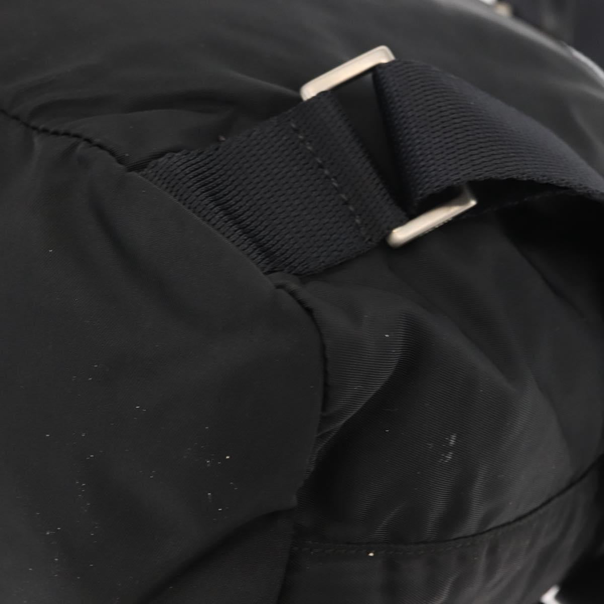 PRADA Backpack Nylon Black Silver Auth 145762
