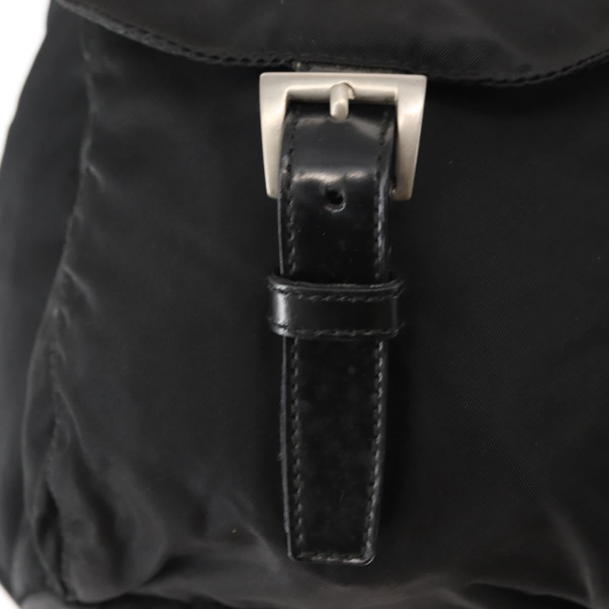 PRADA Backpack Nylon Black Silver Auth 145762