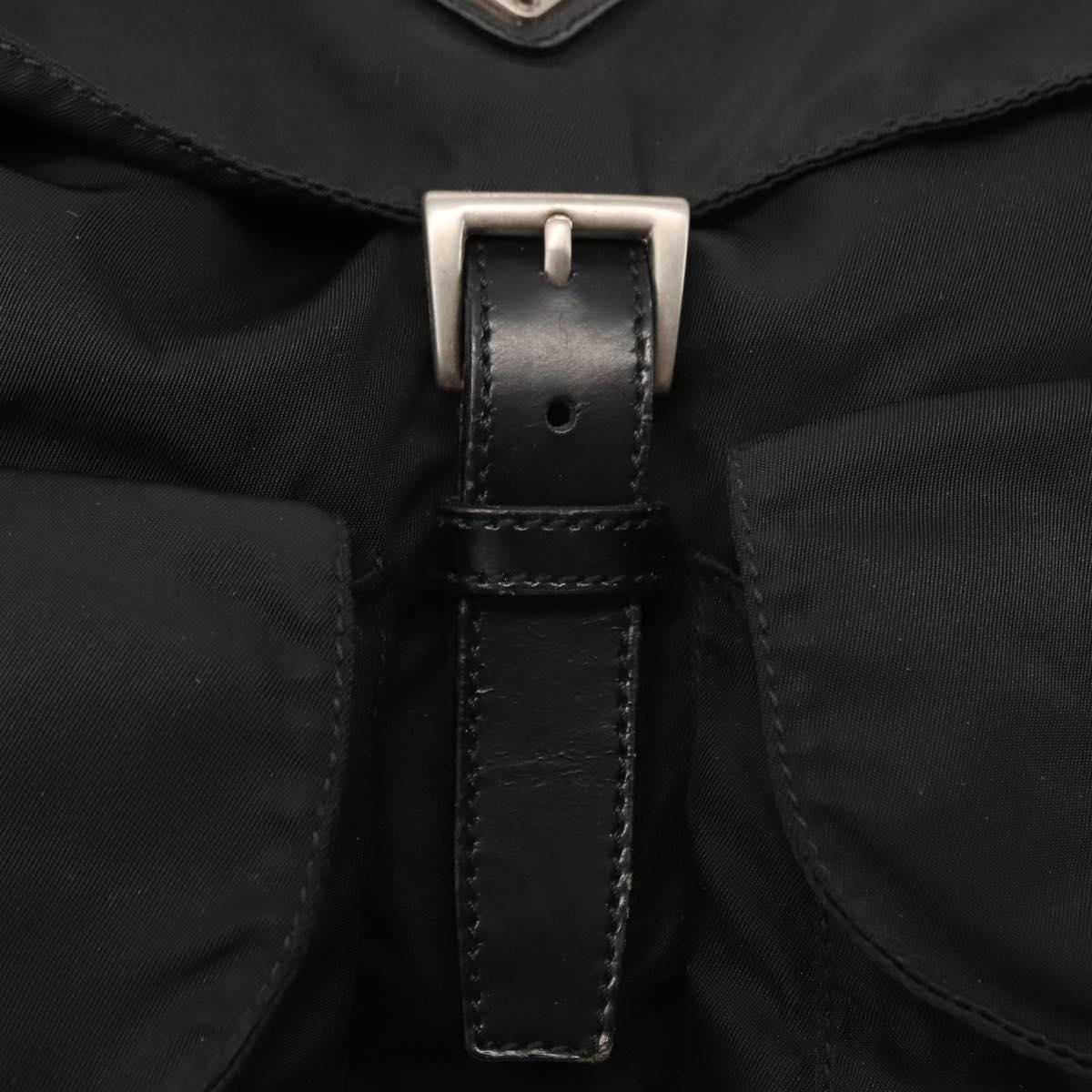 PRADA Backpack Nylon Black Silver Auth 145762