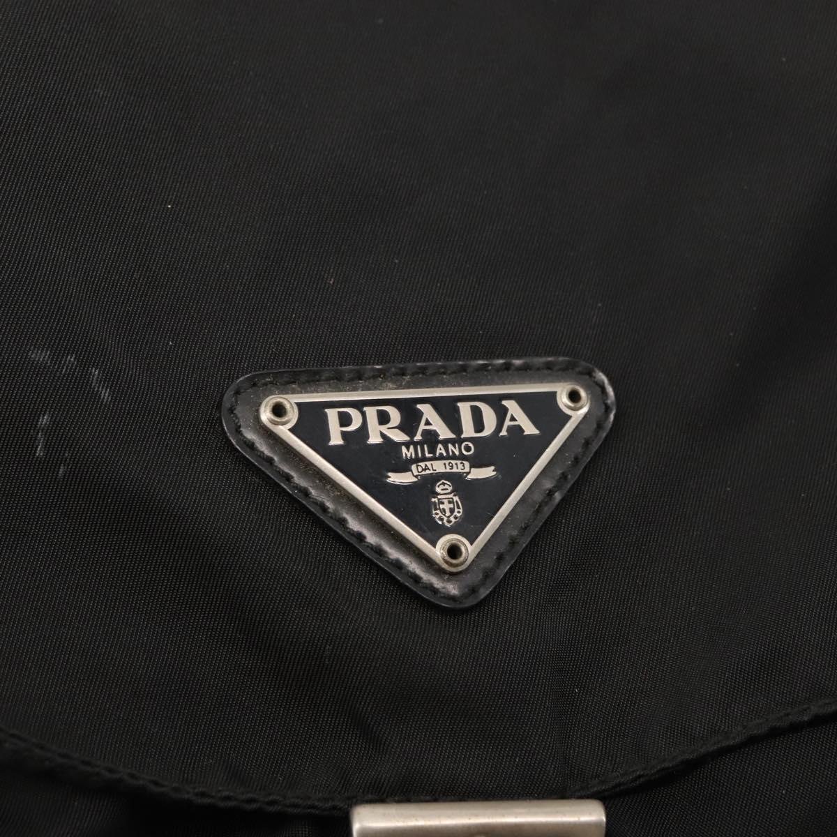 PRADA Backpack Nylon Black Silver Auth 145762