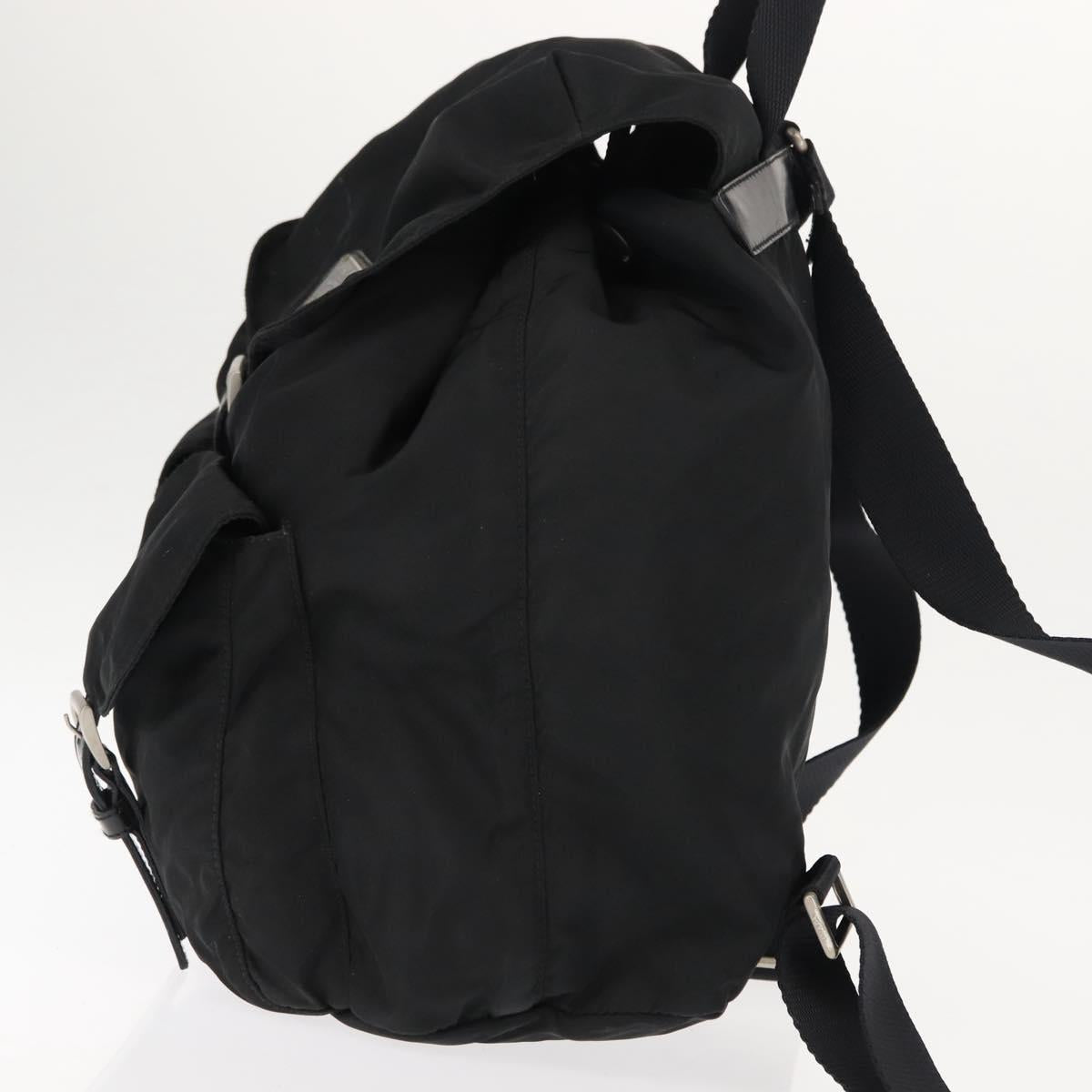PRADA Backpack Nylon Black Silver Auth 145762