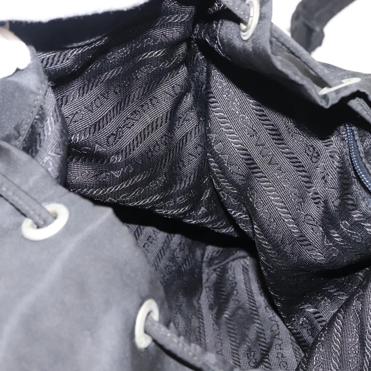 PRADA Backpack Nylon Black Silver Auth 145763