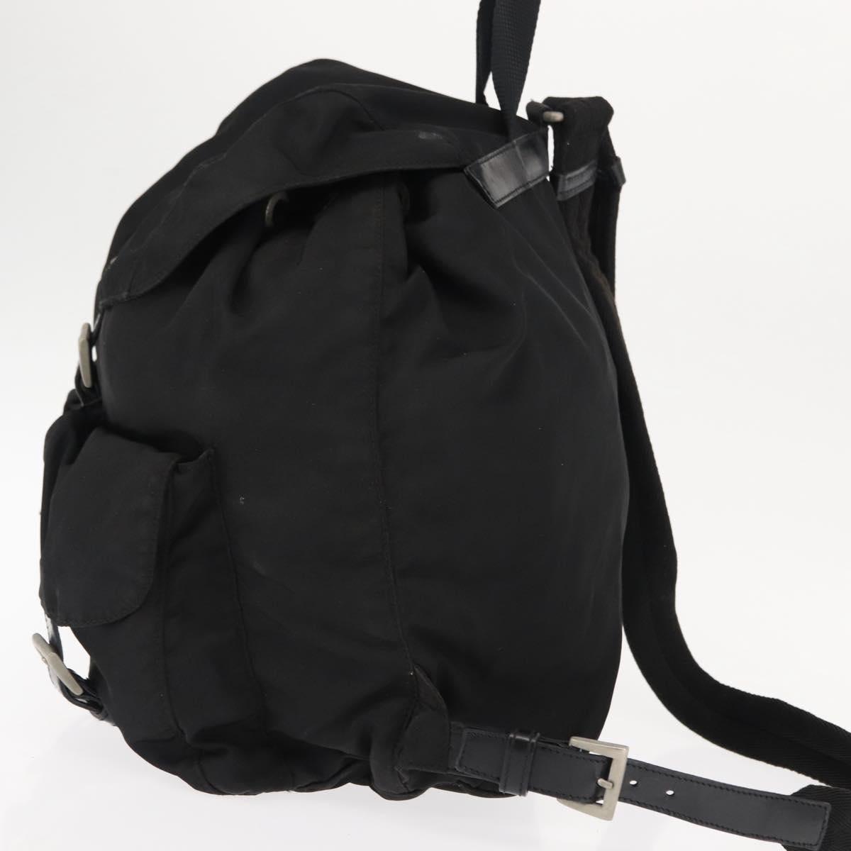 PRADA Backpack Nylon Black Silver Auth 145763
