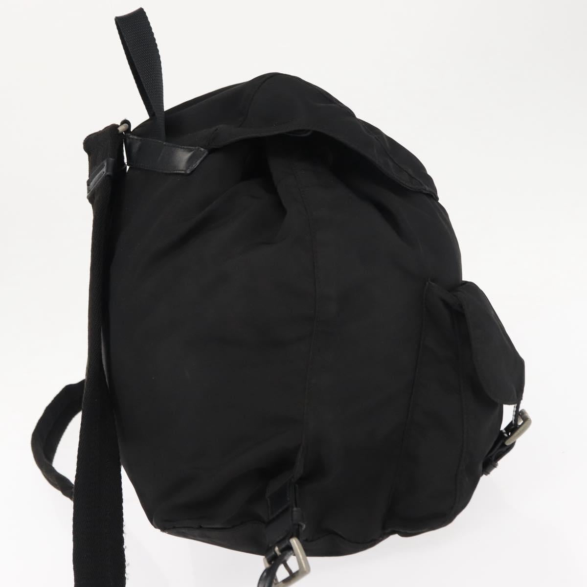PRADA Backpack Nylon Black Silver Auth 145763