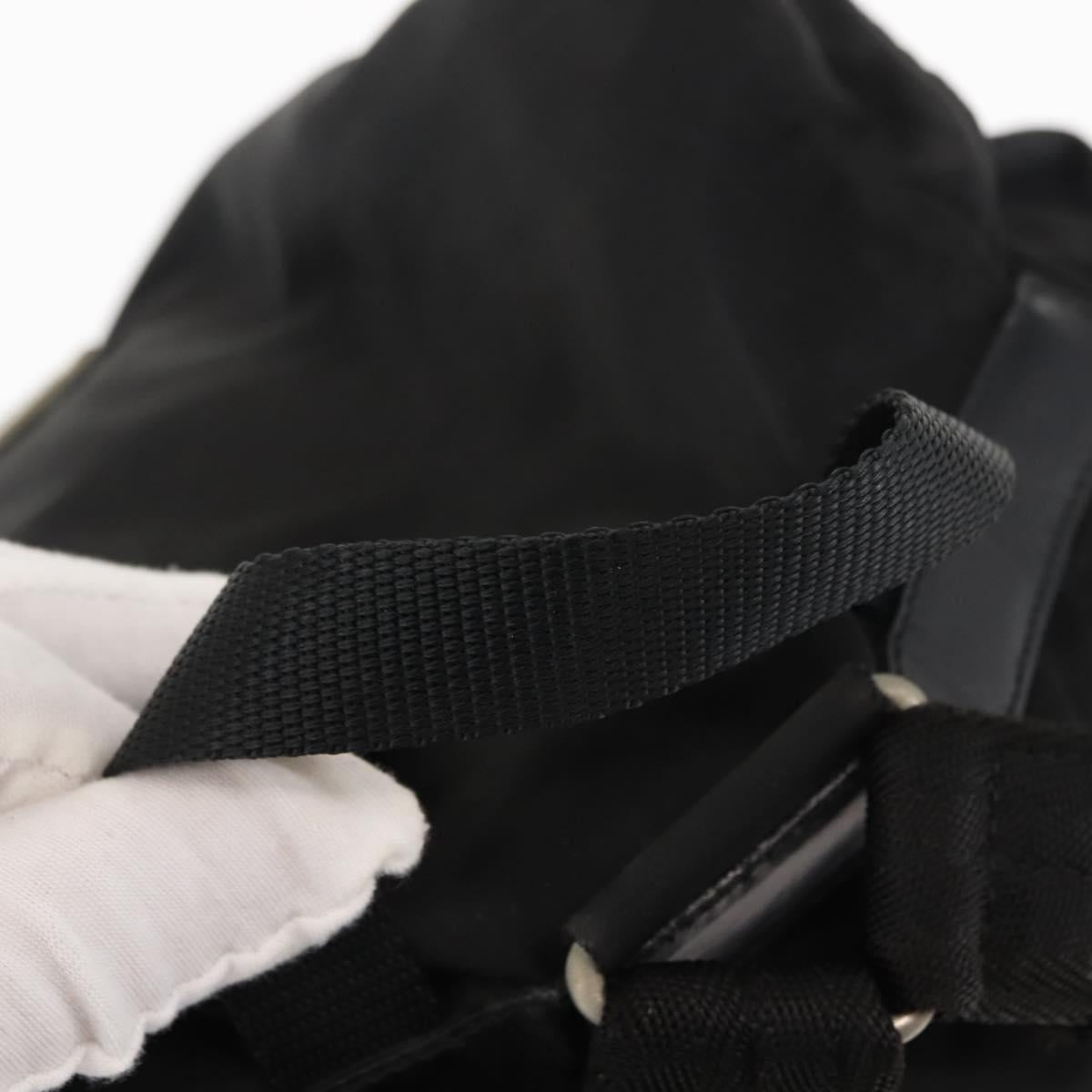 PRADA Backpack Nylon Black Silver Auth 145763