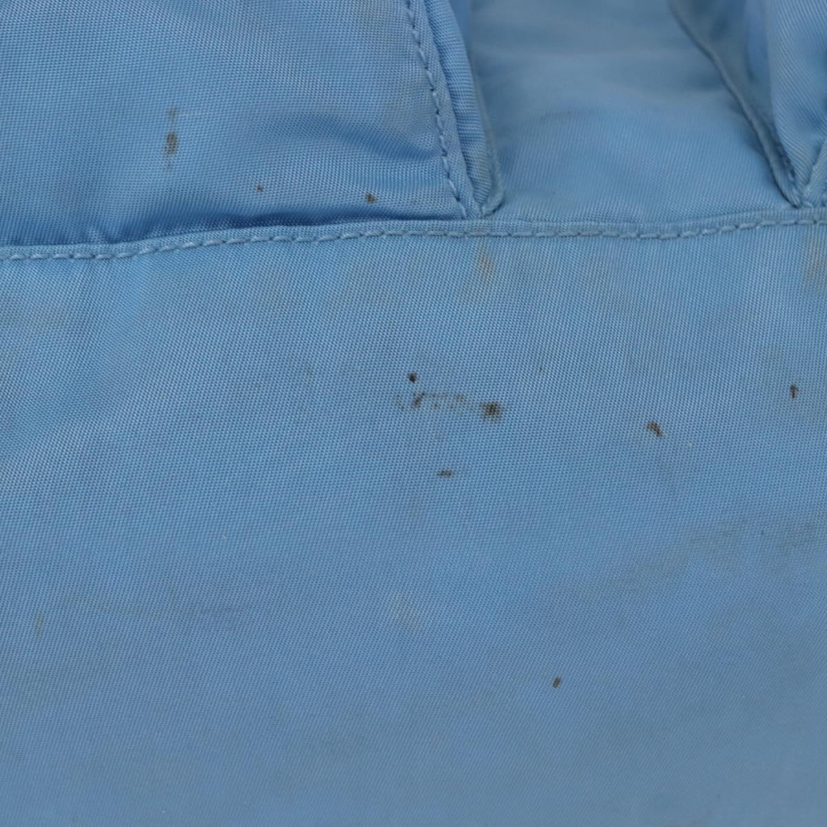 PRADA Backpack Nylon Light Blue Silver Auth 145764