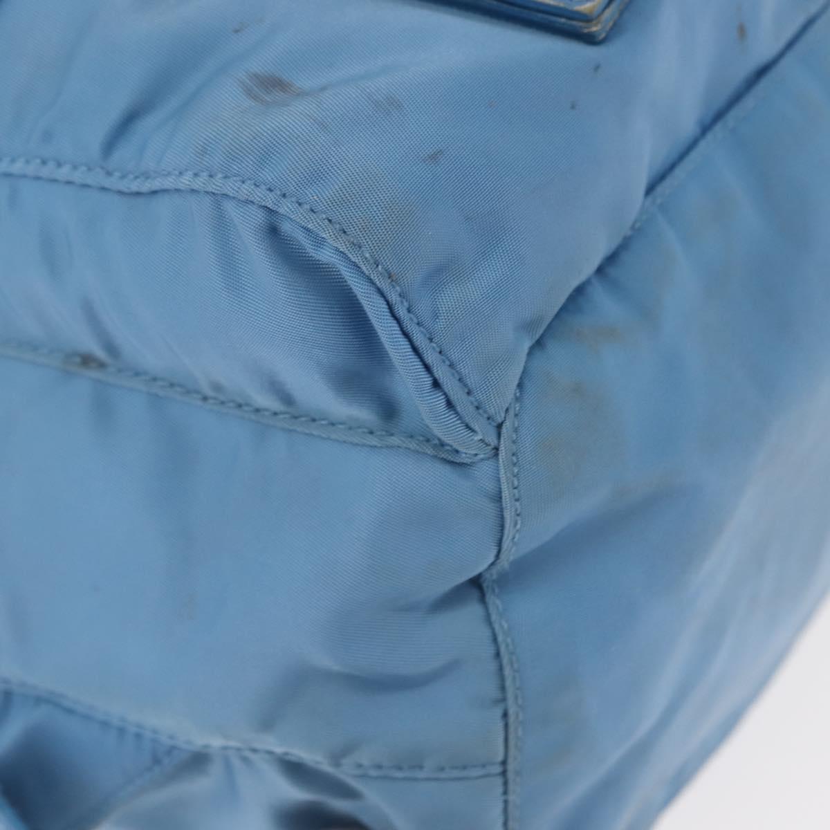 PRADA Backpack Nylon Light Blue Silver Auth 145764