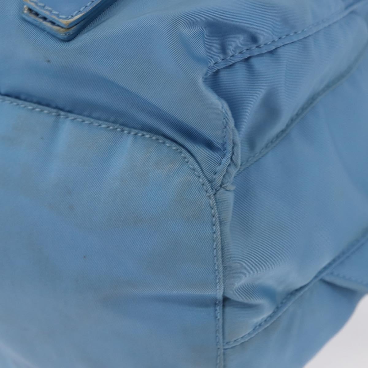 PRADA Backpack Nylon Light Blue Silver Auth 145764