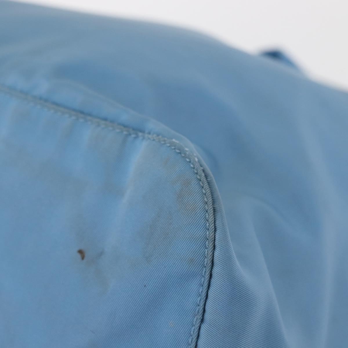 PRADA Backpack Nylon Light Blue Silver Auth 145764