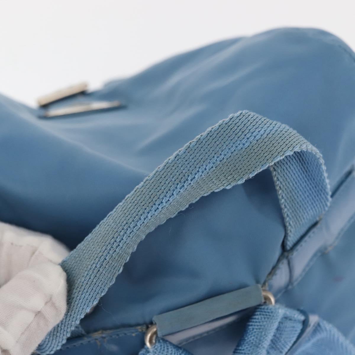 PRADA Backpack Nylon Light Blue Silver Auth 145764