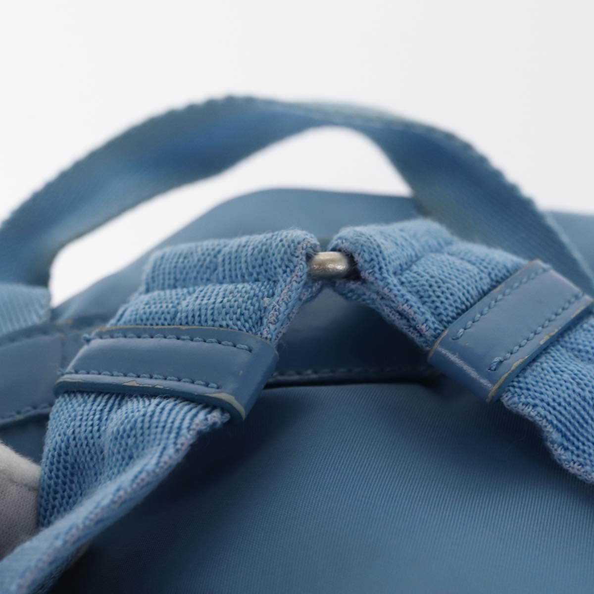 PRADA Backpack Nylon Light Blue Silver Auth 145764