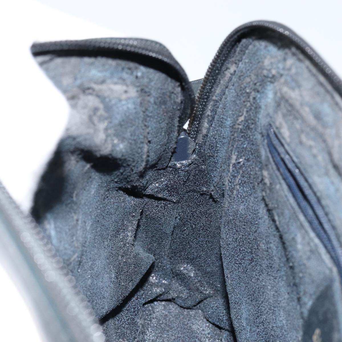 GUCCI Bamboo Hand Bag Leather 2way Navy Gold 000 2058 0290 0 Auth 145765