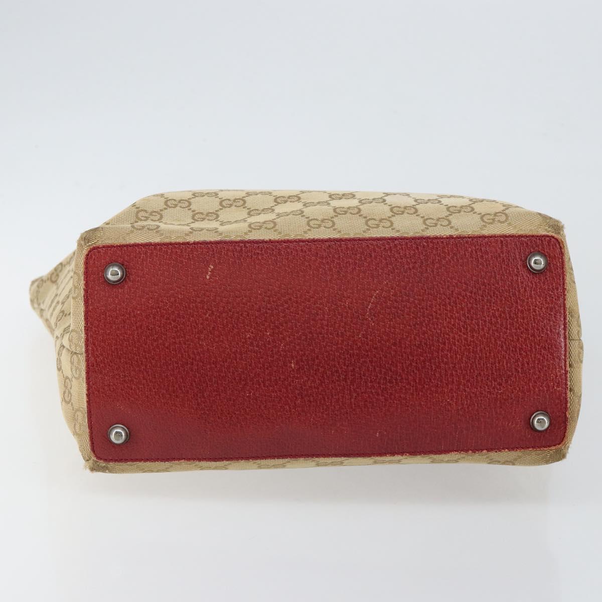 GUCCI GG Canvas Tote Bag Beige Silver 120836 Auth 145766