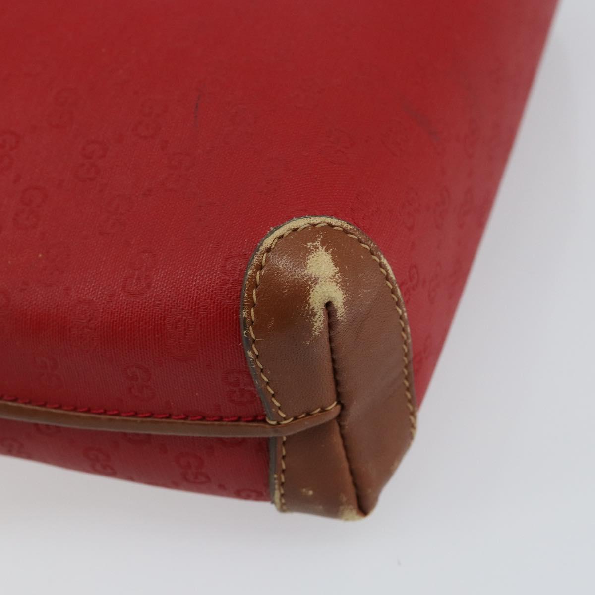 GUCCI Micro GG Supreme Pouch PVC Red Gold 007 115 4916 Auth 145767