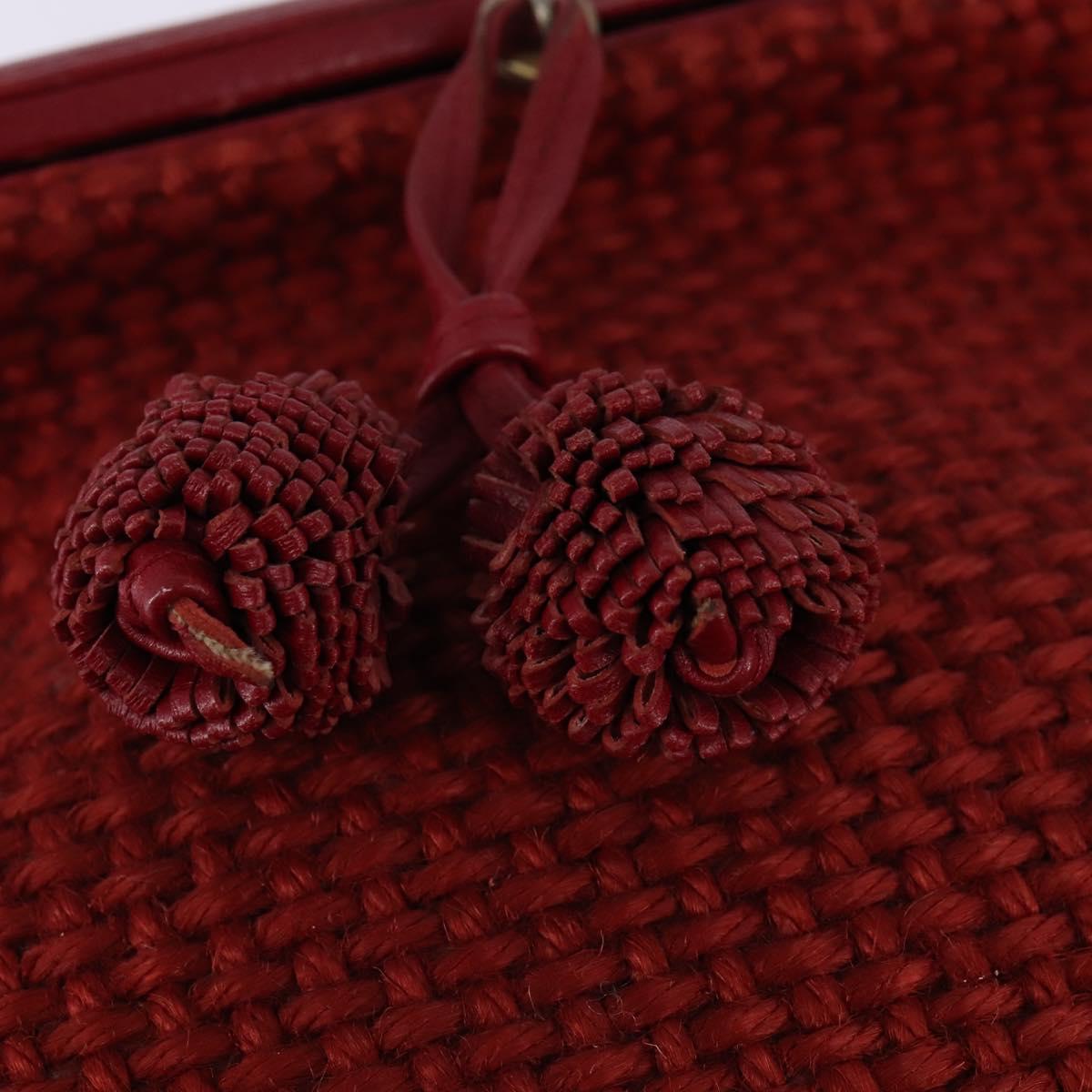 BOTTEGA VENETA Shoulder Bag Wool Red Auth 145768