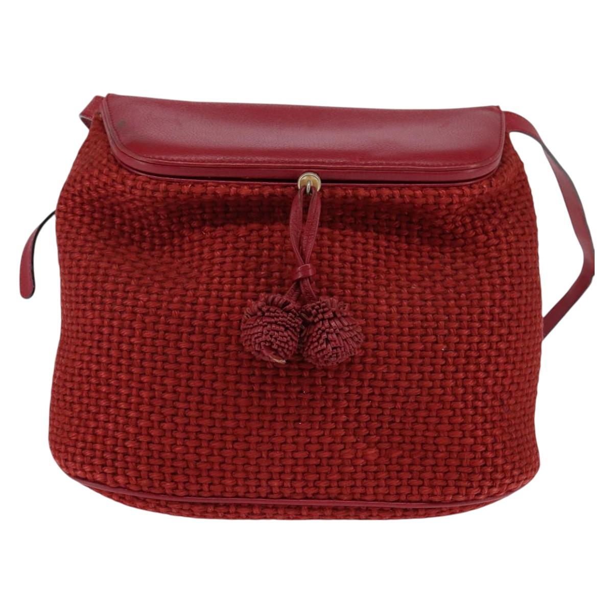 BOTTEGA VENETA Shoulder Bag Wool Red Auth 145768