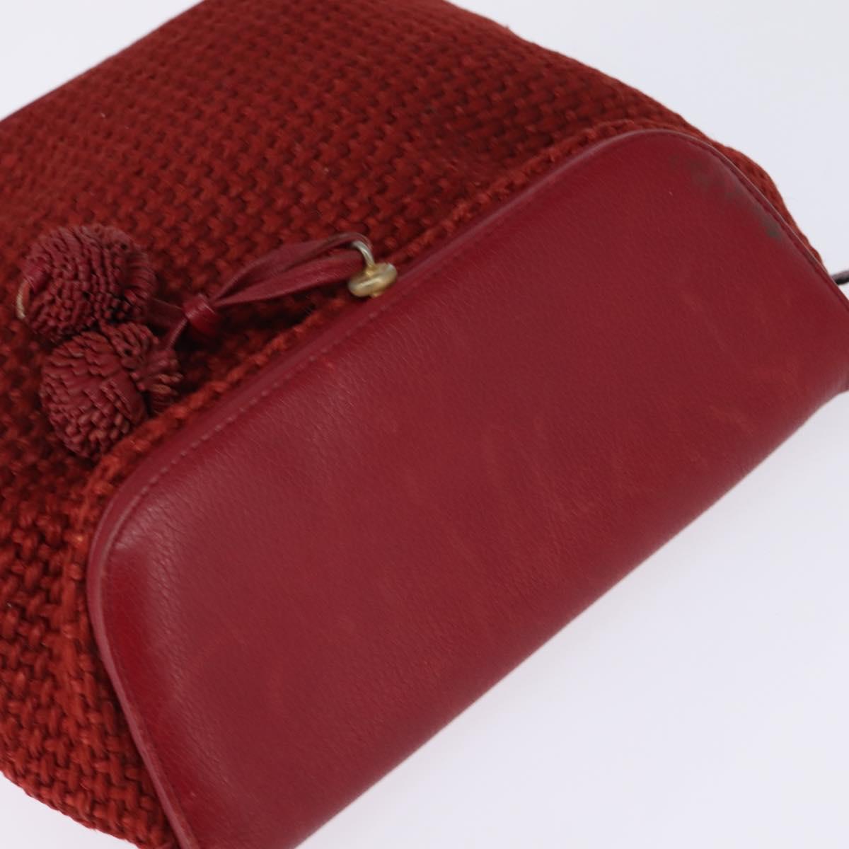 BOTTEGA VENETA Shoulder Bag Wool Red Auth 145768