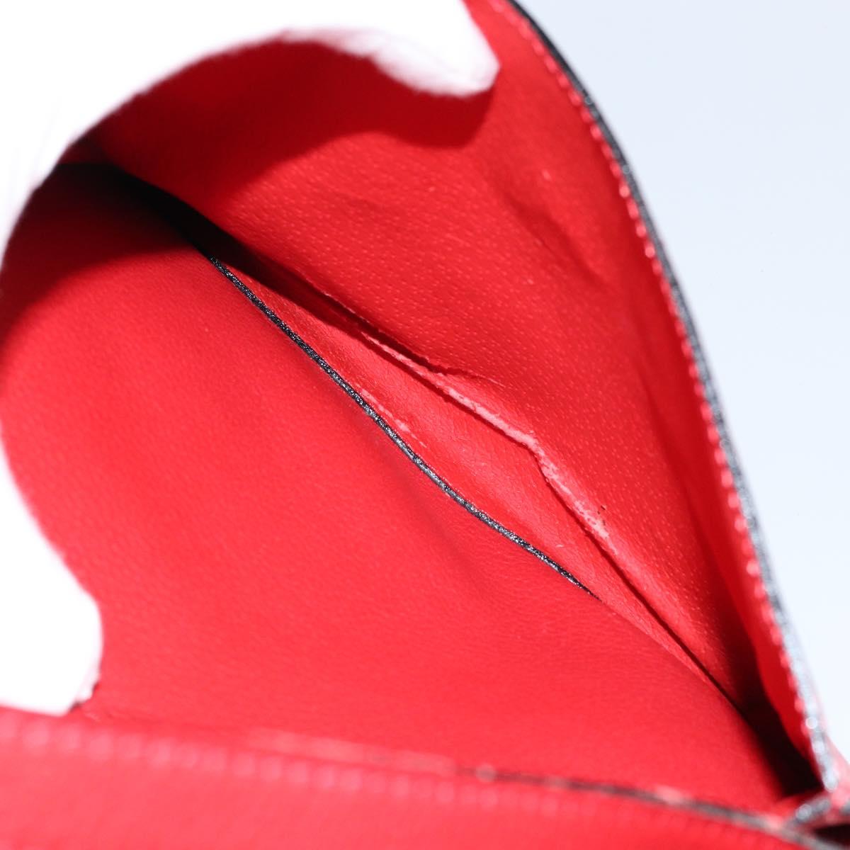 CELINE Circle Hand Bag Leather 2way Red Auth 145769