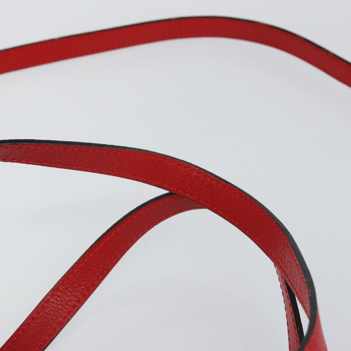 CELINE Circle Hand Bag Leather 2way Red Auth 145769