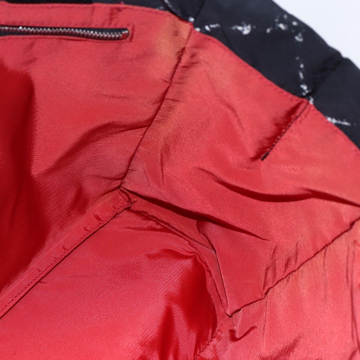 CHANEL Travel line Tote Bag Nylon Black White CC Auth 145777