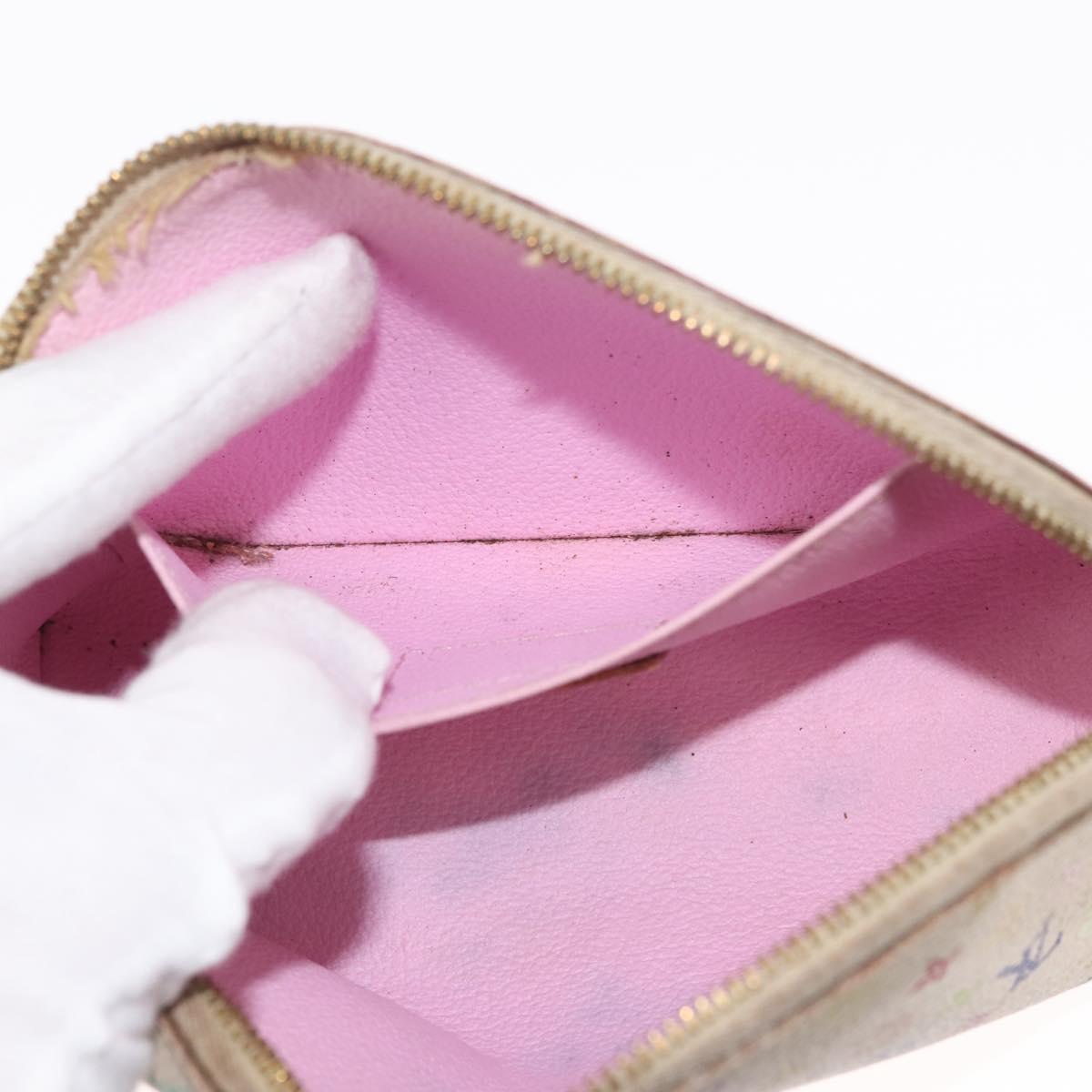 LOUIS VUITTON Multicolor Pochette Cosmetic PM Pouch White M47354 LV Auth 145783