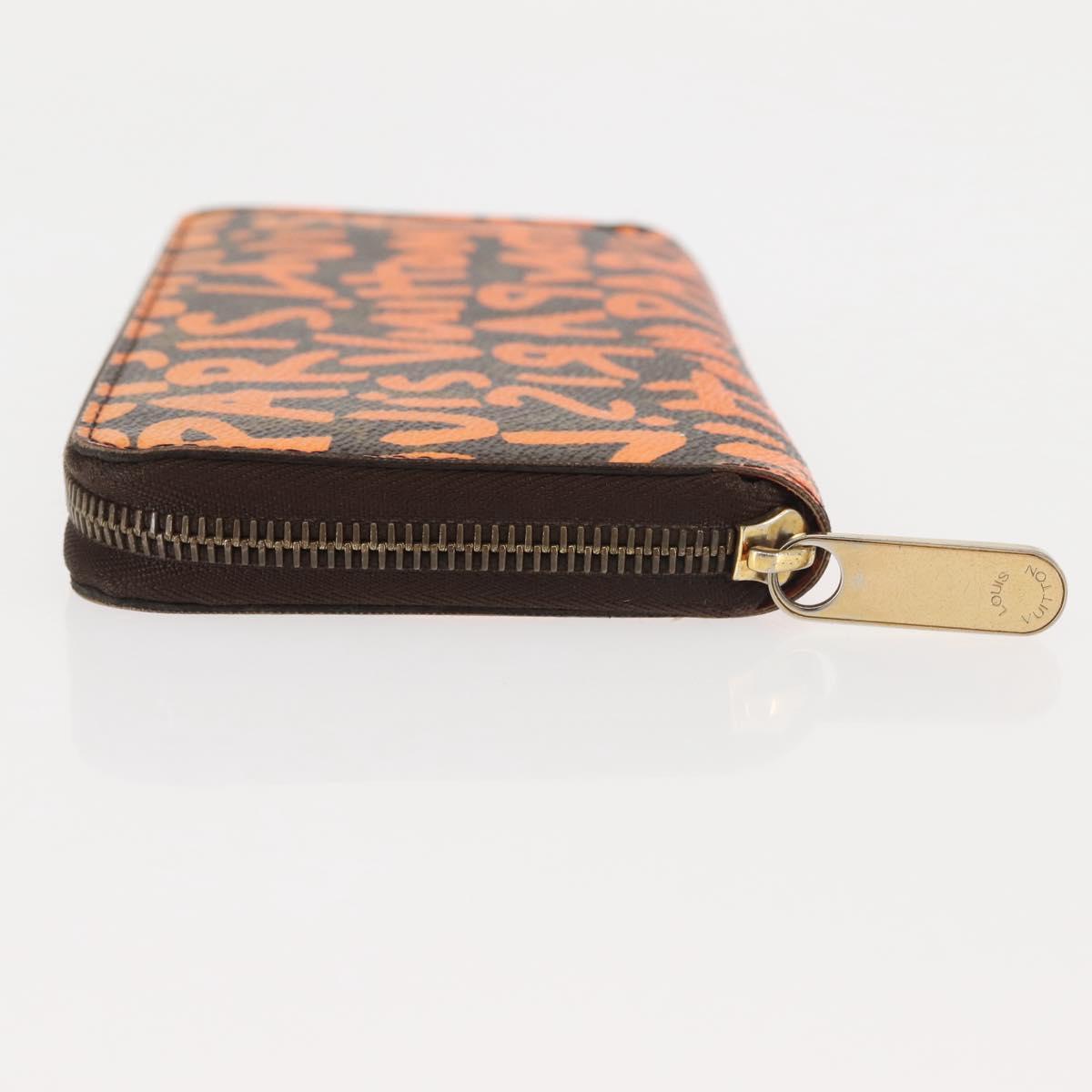 LOUIS VUITTON Monogram Graffiti Zippy Wallet Long Orange M93711 LV Auth 145791