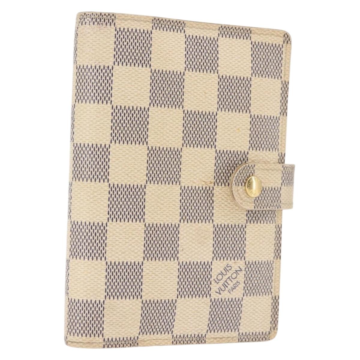 LOUIS VUITTON Damier Azur Agenda PM Day Planner Cover R20706 LV Auth 145793