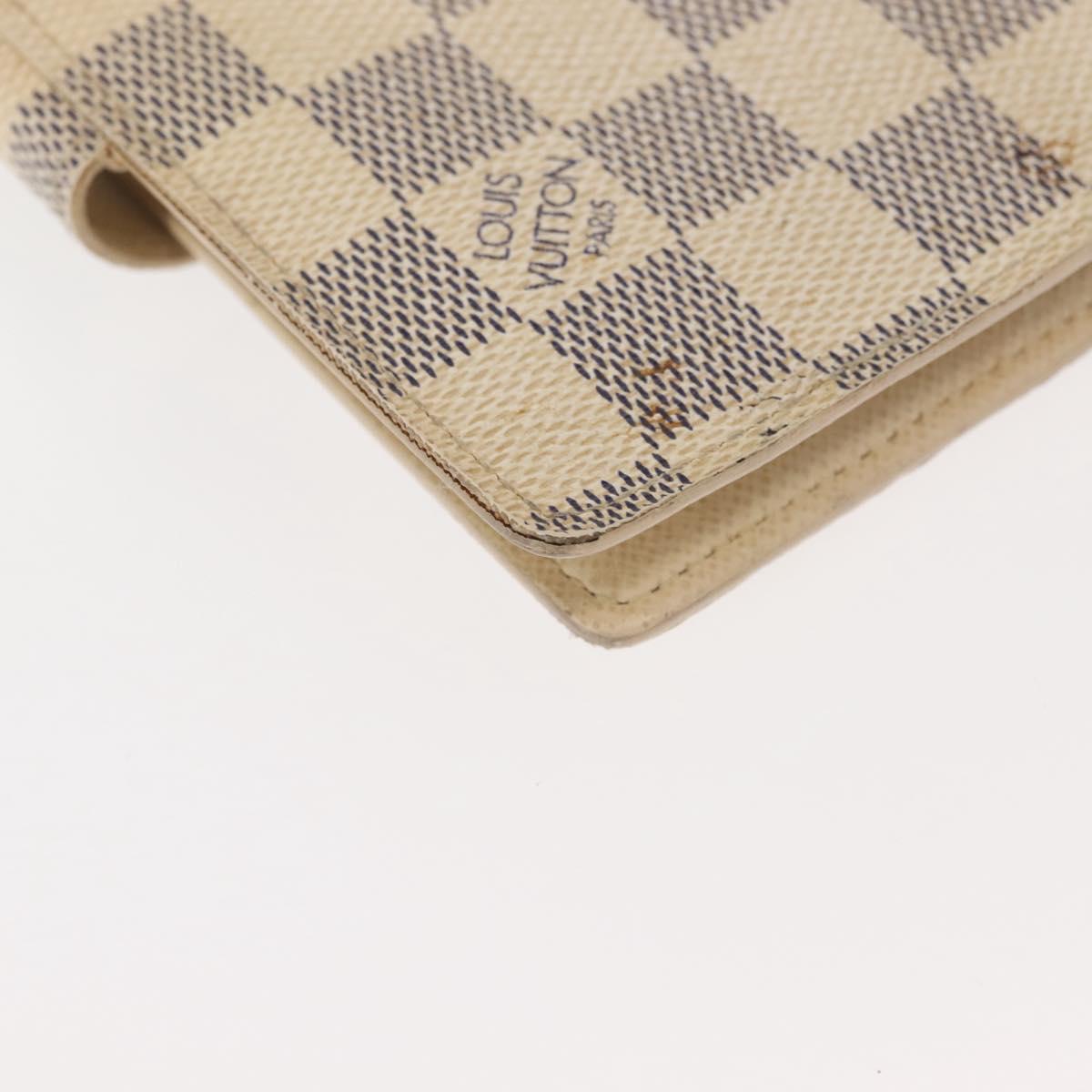 LOUIS VUITTON Damier Azur Agenda PM Day Planner Cover R20706 LV Auth 145793