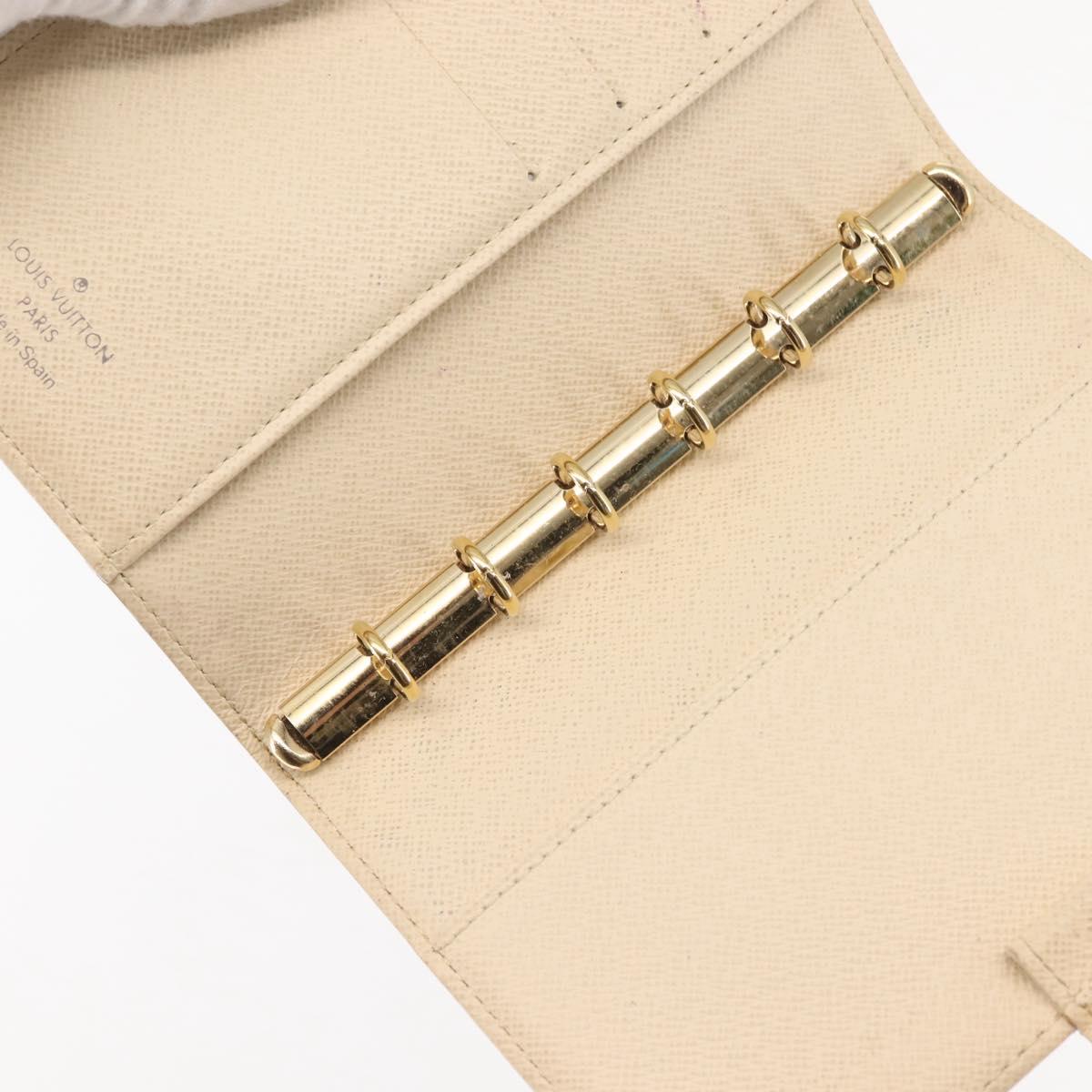 LOUIS VUITTON Damier Azur Agenda PM Day Planner Cover R20706 LV Auth 145793