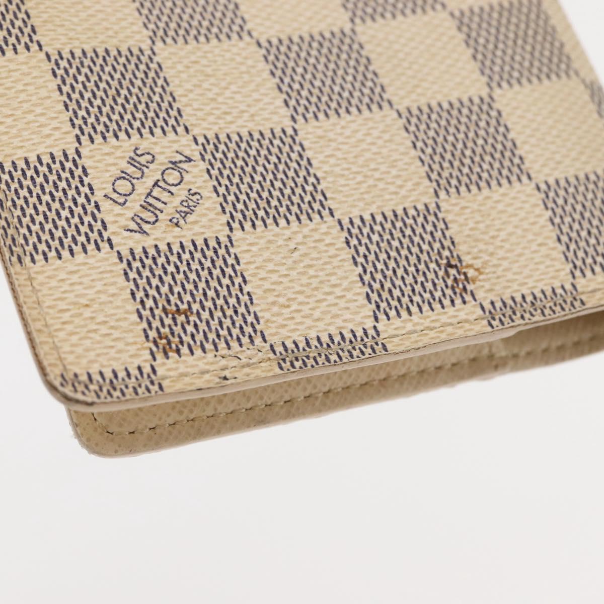 LOUIS VUITTON Damier Azur Agenda PM Day Planner Cover R20706 LV Auth 145793